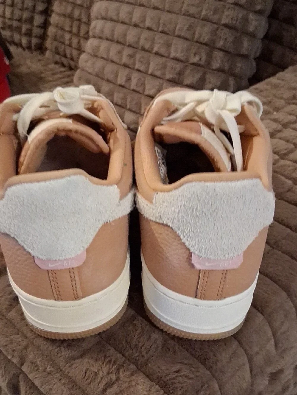 Nike Men's Low-Top Sneakers - Tan with White Swoosh
